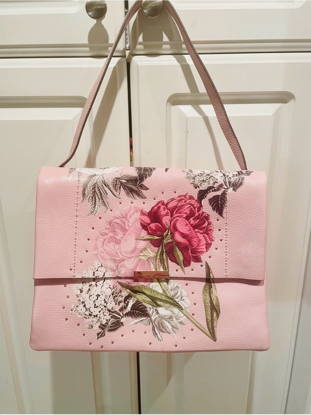 Ted Baker Pink Floral Shoulder Bag Purse Palace Gardens Peonii Near-Mint